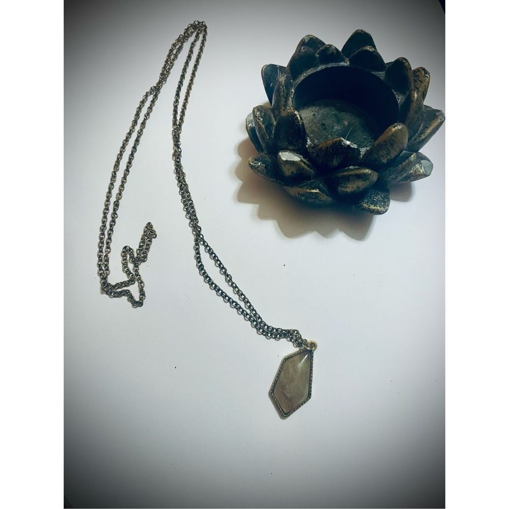 Peach MOONSTONE BROWN NATURAL BOHO STONE HAND-CRAFTED HEALING CRYSTAL NECKLACE